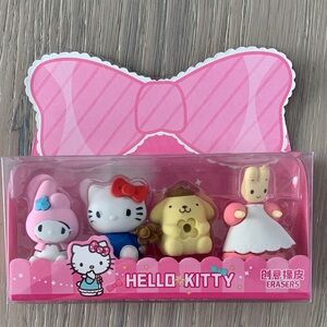 Hello Kitty Eraser Set - Pink, Red, Yellow, White